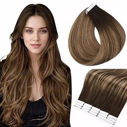 Full Shine Tape In 100% Remy Human Hair Straight Double Sided Blonde Comfortable Silky Natural Tape ins For Women