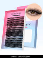 GROINNEYA DIY Eyelashes Cluster Lashes Lash Extension Natural Soft 100% Handmade Mink Lashes Reusable Makeup