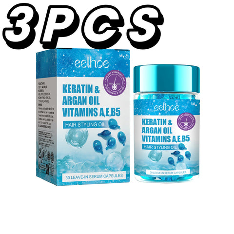 Keratin Vitamin Capsule Hair Essence Oil For Damaged Dry Frizzy Hair Treatment Smoothing Soften Moisturizing Essence Hair Care