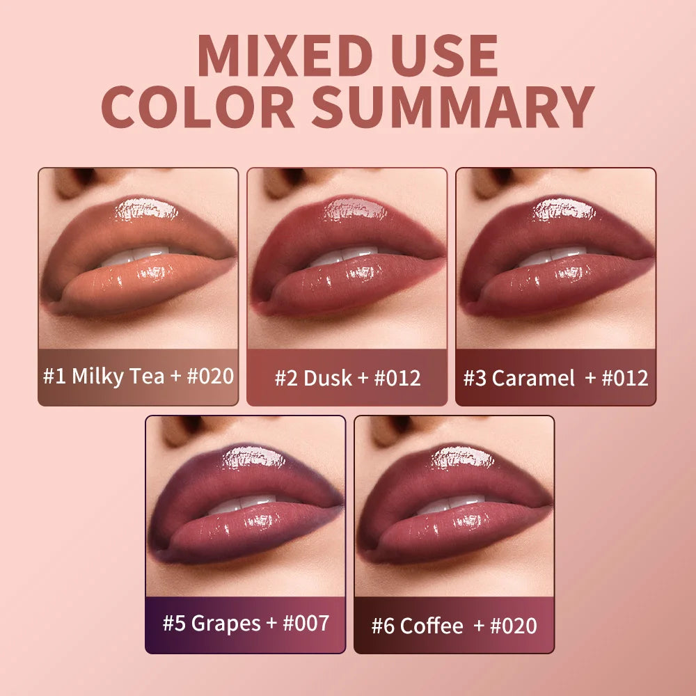 Matte Lip Makeup Kit 2pcs Waterproof Long Lasting Lip Liner and Lip Oil Combo Red Brown Pink Nude Tones Lipstick Set