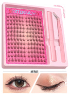 GROINNEYA Manga Lash Clusters Kit Cat Lashes with Lash Bond & Seal Cluster Eyelash Extensions Eyelash Clusters Kit DIY Lashes