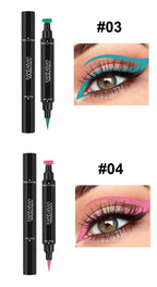 Colorful Eyeliner Stamp Triangle Dual-ended Liquid Eyeliner Waterproof Sweat-proof Quick Dry Eyeliner Makeup Seal Tool Cosmetics