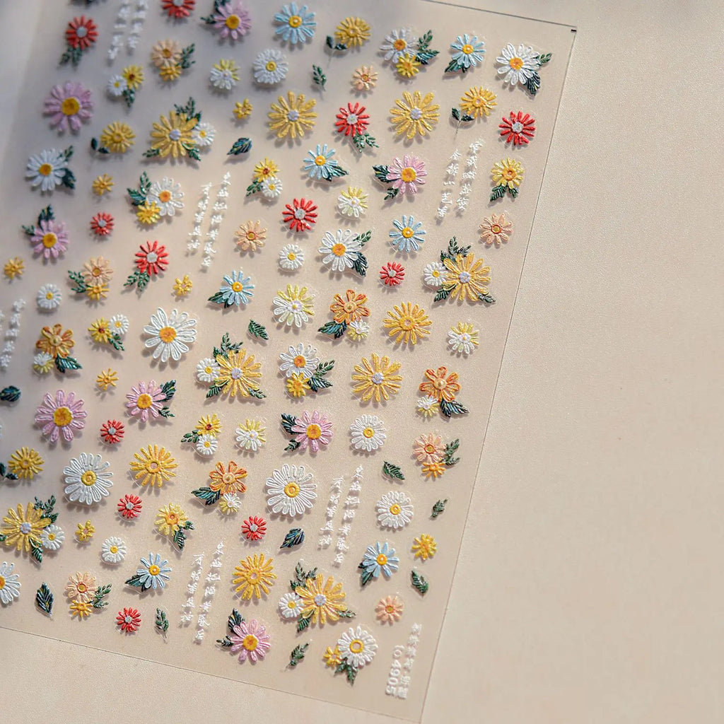 1pcs Dream Flower Window Shell Light Nail Art Stickers Japanese Flower Self Adhesive Stickers Press On Nails Decoration Decals