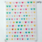5D Gradient Love Gem Glitter Love Heart Colorful Cat's Eye Rhinestone Soft Self Adhesive Nail Art Stickers Shiny Manicure Decals