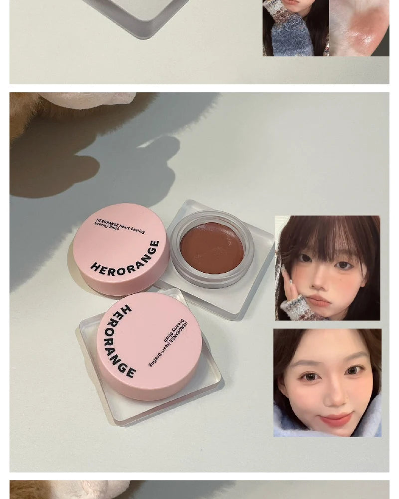 Monochrome Powder Blusher Cream Brightening Whitening Purple Lip and Cheek Dual-use Matte Natural Rouge Blush Tint Palette