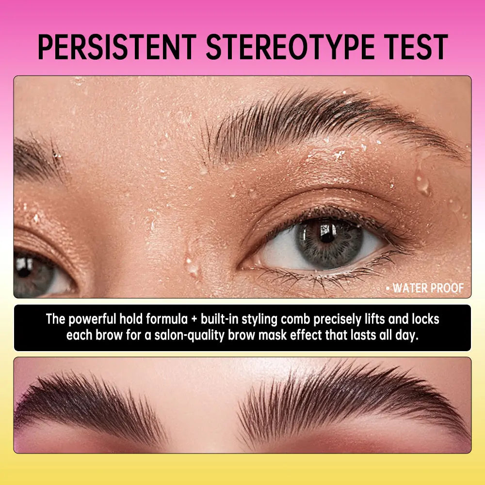 Super Lift Brow Glue Crazy Lift Brow Lamination Gel with Long-lasting Strong Hold & Built-In Styling Comb Clear Eyebrow Gel Make