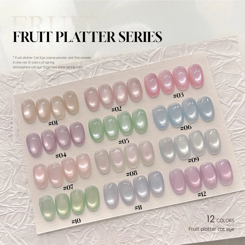 MIANEL 12ML 1-12pcs Jiannan Bistro Cat Eye Gel Nail Polish Blue Nails White Nails Pink Nails Nail Art Use Nail Supplies