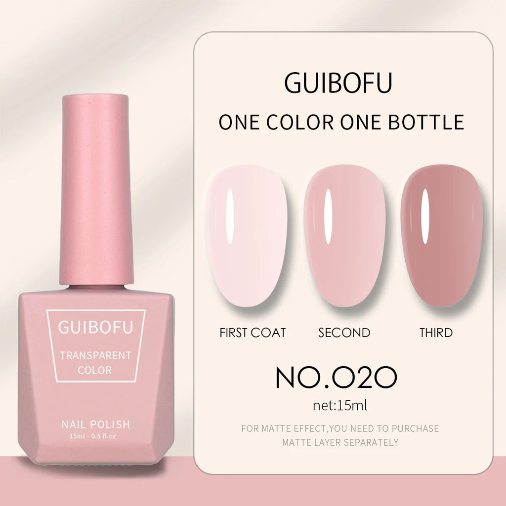1pc 15ml Milky Jelly Nude Gel Nail Polish Transparent Colors Sheer White Pink Gel Nail Kit For Salon 68 Color
