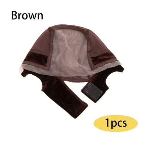 Women Lace Wig Adjustable Grip Cap Wig Caps for Non Slip with Ear-Cutouts Adjustable Velcro Headband,Gift of bandage and brushe