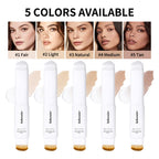 Lakerain Color Changing Foundation Stick Full Coverage Matte Finish Dual-Ended Brush & Stick Waterproof Smooth Foundation Makeup