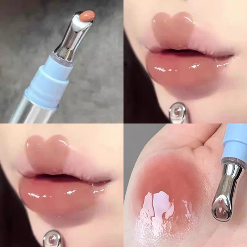 Cappuvini Mirror Water Gloss Jelly Lip Gloss Lasting Non Greasy Metal Ice Clear Glass Lip Tint Moisturize Lip Essence Oil Makeup