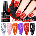 6pc Crackle Gel Nail Polish Set Quick Dry Nail Supplies Varnishes Hybrid Semi Permanent Soak Off Manicure for Nails Design