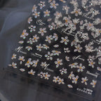 1pcs Dream Flower Window Shell Light Nail Art Stickers Japanese Flower Self Adhesive Stickers Press On Nails Decoration Decals