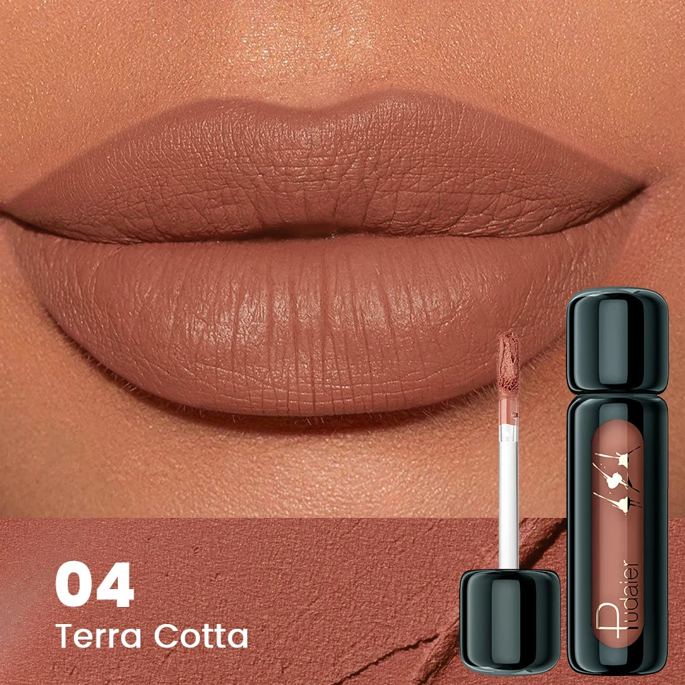 1PC Matte Velvet Lip Gloss - Highly Saturated Liquid Lip Mud, Non-Stick Long-Lasting Formula, 10-Shade Mixed Palette