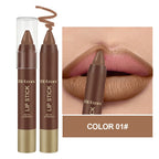 Matte Chocolate Brown Lipstick Crayon Non-stick Cup Lip Liner Pencil Soft Mist Waterproof Creamy Pigmented Lip Outline Contour