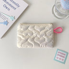 Instagram Bow Silver Shiny Makeup Bag Small Portable Carrying Bag Earphones Data Cable Storage Bag Wallet