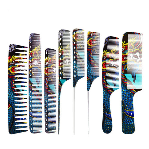 Multi style styling comb, professional hairdresser styling comb, with Chinese Loong pattern, suitable for all types of hair