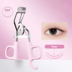 Rock Sweet Portable Eyelash Curler Stainless Steel Long Lasting Comfort Grip Eyelash Curler with Free Refill Pads