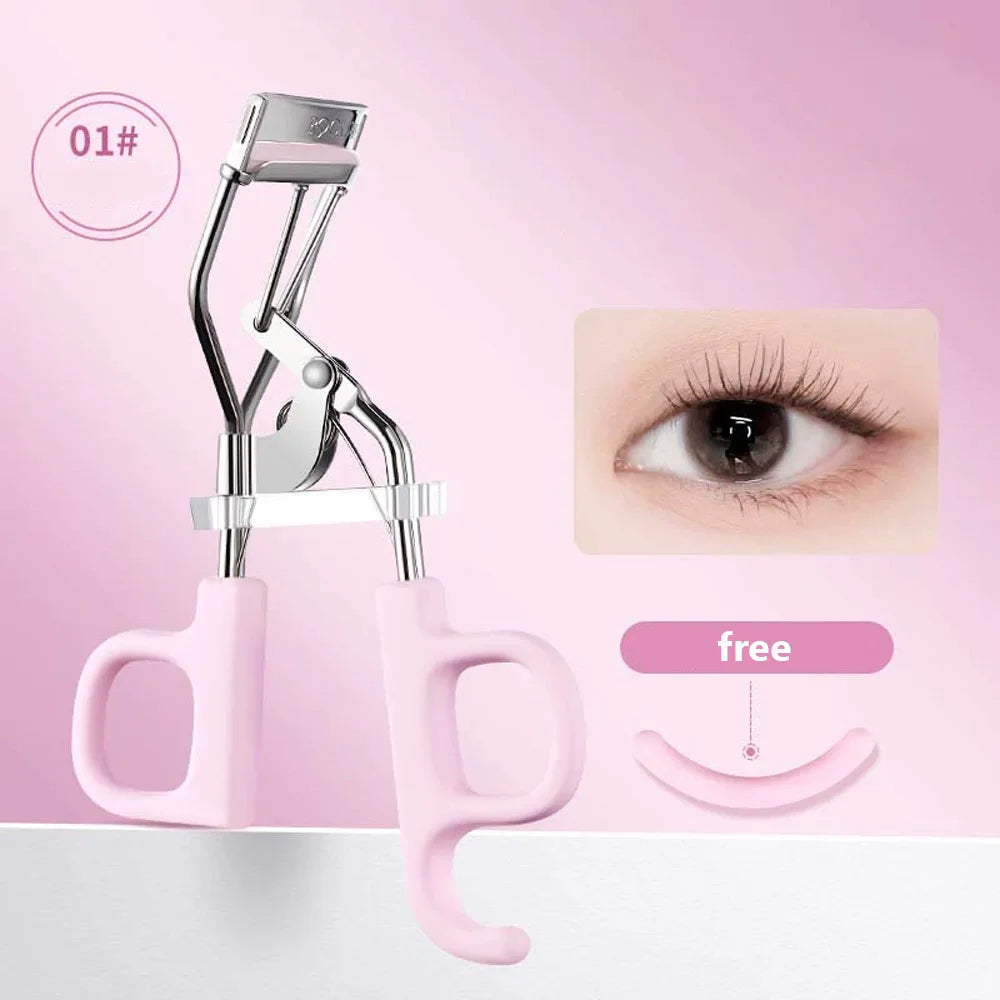 Rock Sweet Portable Eyelash Curler Stainless Steel Long Lasting Comfort Grip Eyelash Curler with Free Refill Pads