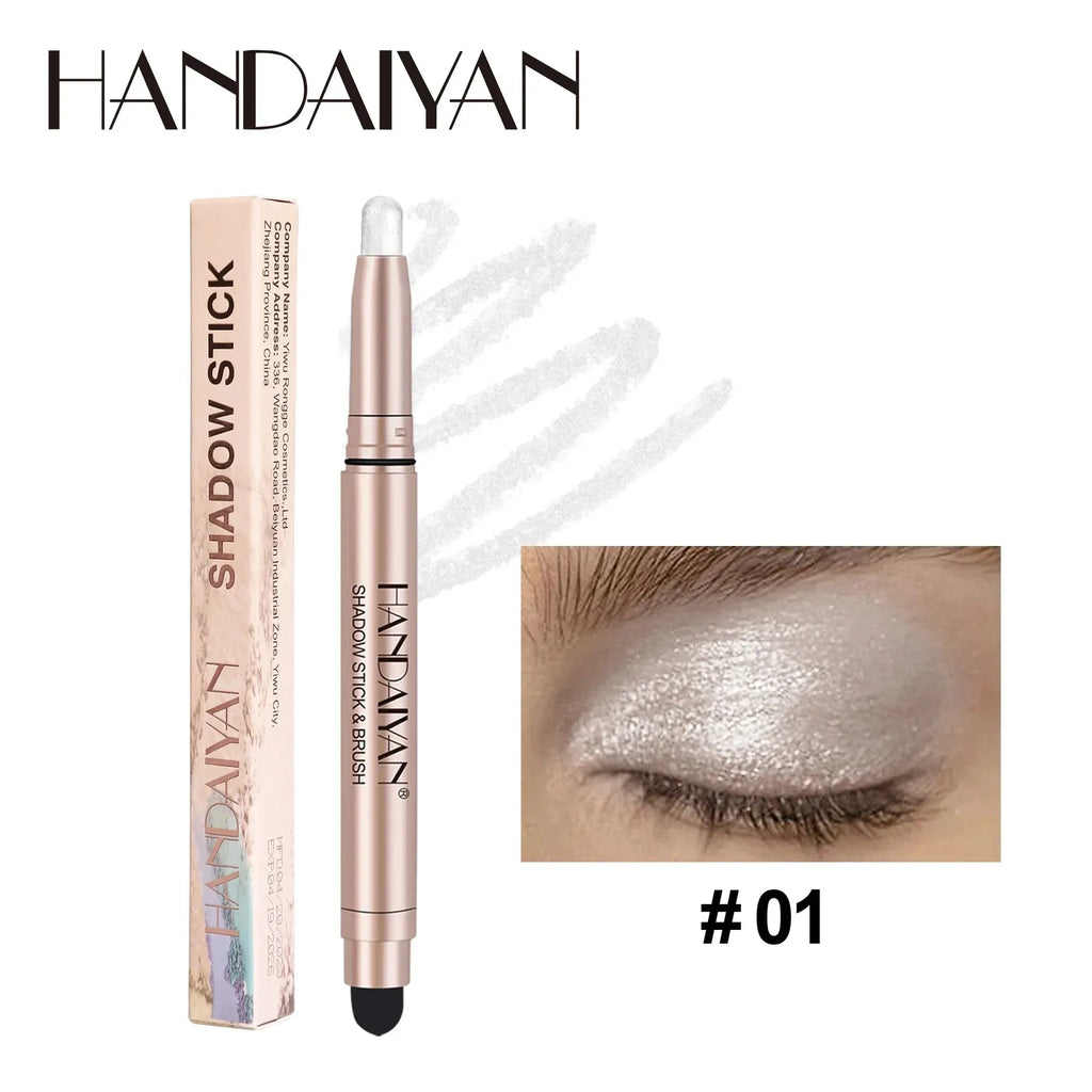 Smoky Dark Black Eyeshadow Pencil Stick Waterproof Pearlescent Matte Metallic Glitter Eye Shadow Highlighter Pen Make Up Tool