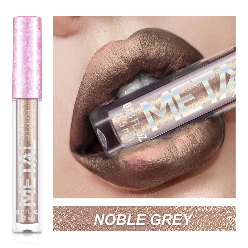 Metallic No-stick Cup Lip Gloss Glitter Matte Moisturizing Waterproof Long Lasting Lip Glaze Liquid Lipstick Lip Makeup Cosmetic