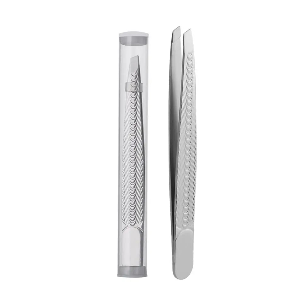 Lash Applicator Eyebrow Tweezer  Multifunctal Eyelash Clip Beard Hair Remove Stainless Steel Makeup Tools Slanted Flat Tip