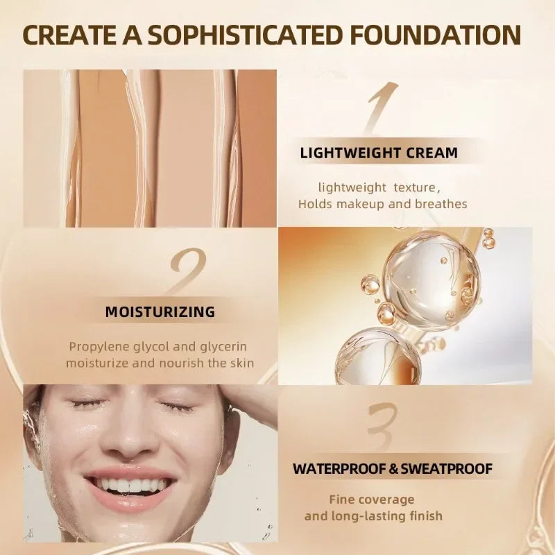 Liquid Foundation Cream Concealer Stick 6 Color Moisturizing Full Coverage Oil-control Natural Lasting Concealer BB Cream Makeup