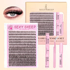 Eyelash Clusters Kit Reusable Soft Eyelash Extension With Bond&Seal Lash Tweezers Glue Remover Full Makeup Tool
