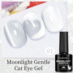 PUENTE 7.5ML Blue Laser Cat Magnetic Gel Nail Polish Sparkling Holographic Rainbow Cat Eye Gel Soak Off UV/LED Nail Art Varnish