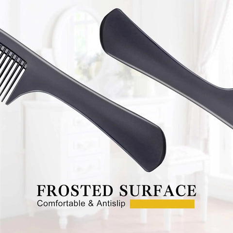 4 Pieces Combs for Women and Man, Premium Black Carbon Fiber Hair Comb Set for Teasing and Parting, Combs for Hair Stylists.