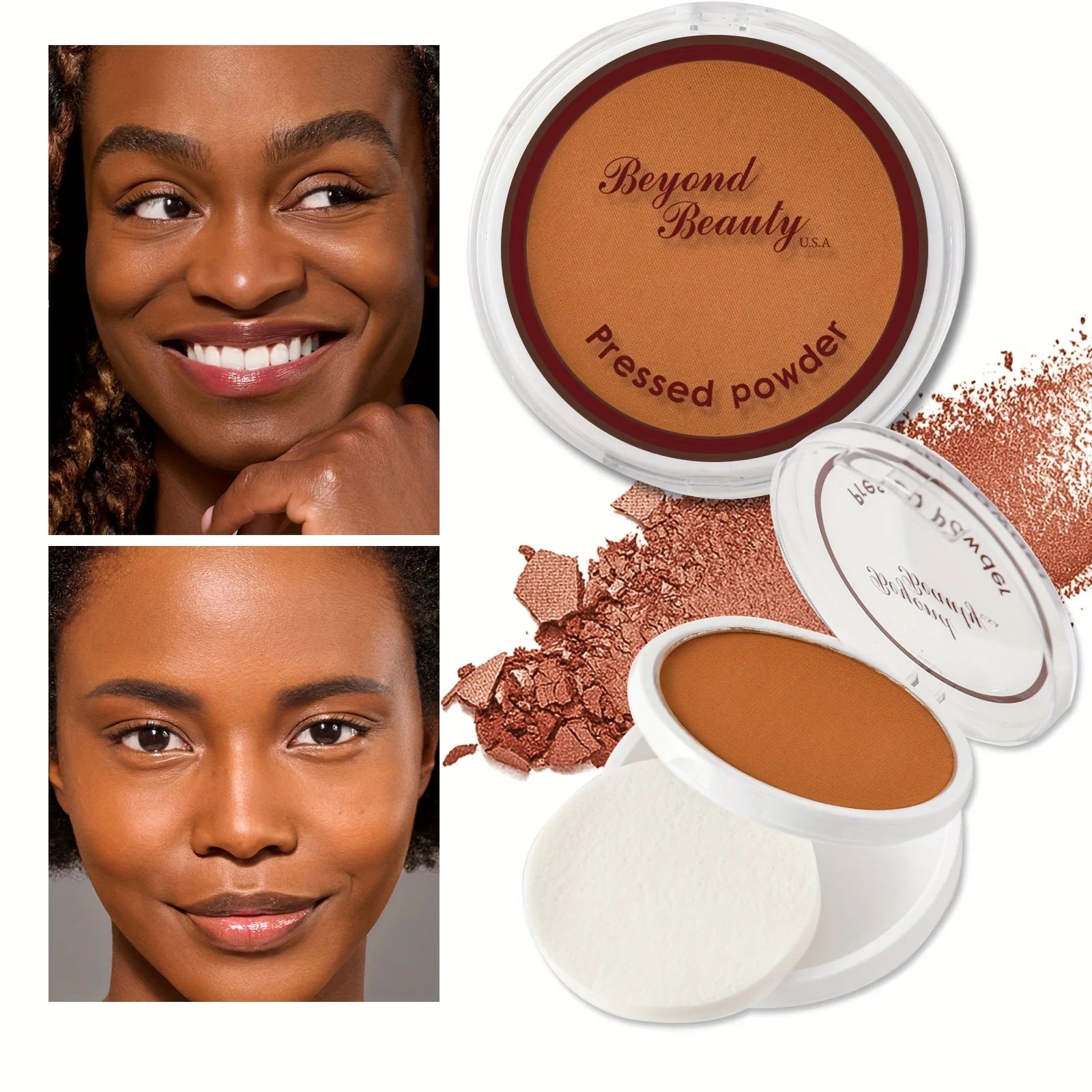 3 Pack Set Wheat Bronzing Powder For Dark Tone, Matte Finish, Sweatproof & Oil Control Powder, Concealer Contouring Foundation