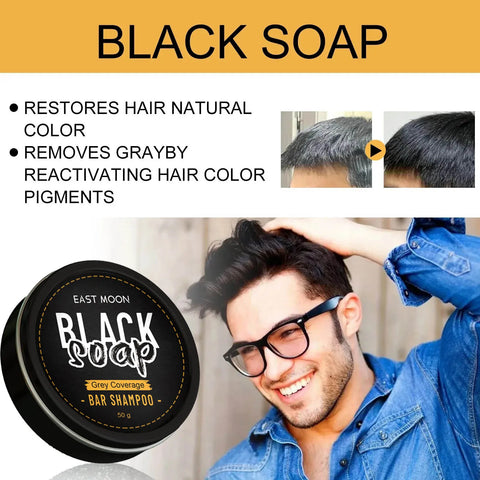 Polygonum Multiflorum Black Hair Soap Darkening Shampoo Bar Repair Gray White Color Dye Face Hair Body Shampoo For Man Women