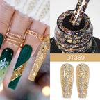 MEET ACROSS 7ml Red Blue Green Metallic Gel Nail Polish Super Bright Mirror Effect Semi Permanent LED UV Gel Nail Art Varnish