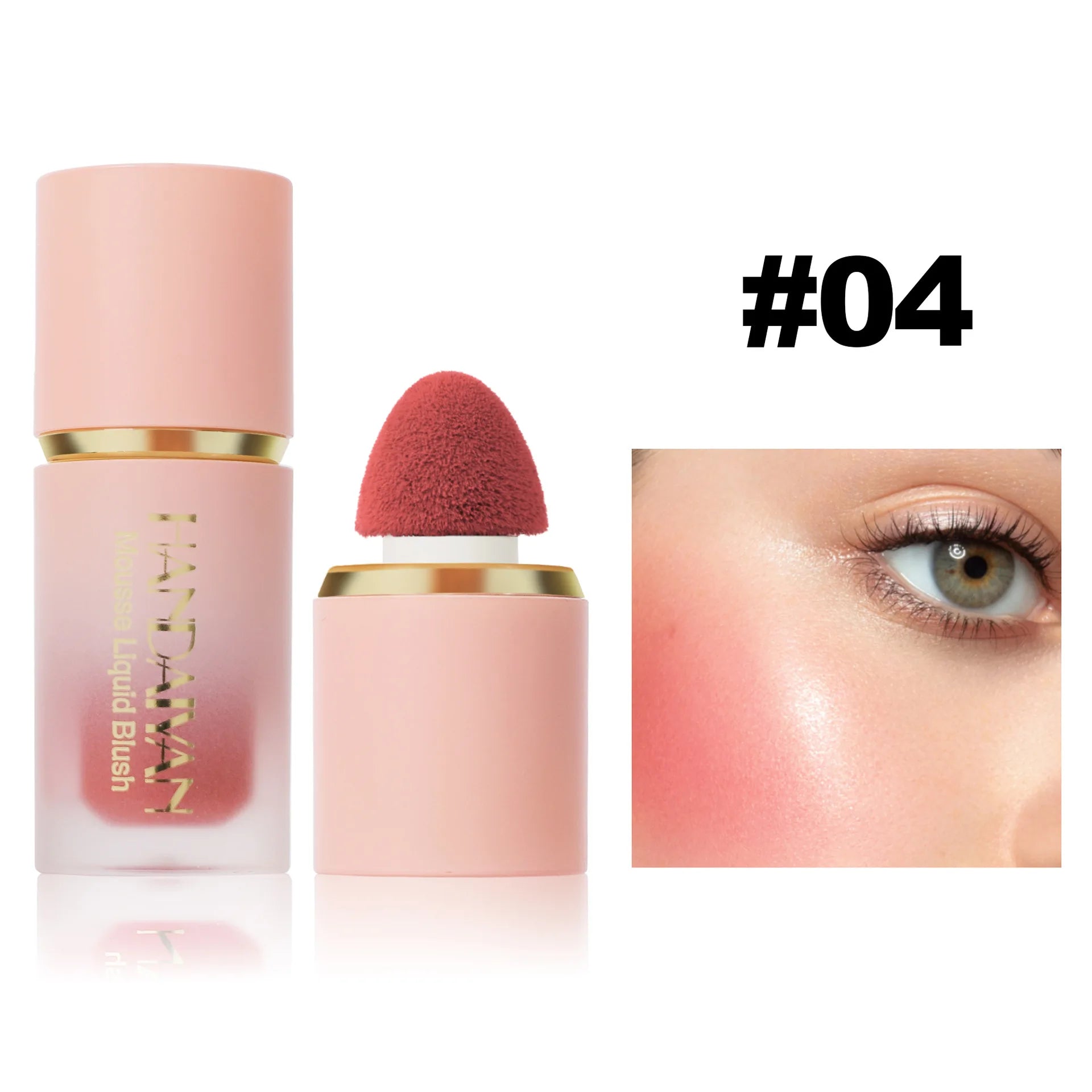 HANDAIYAN Liquid Blush Facial Matte Makeup Lasting Easy to Color Make Up Blusher With Sponge Brush Tip Velvet Rouge Cosmetics