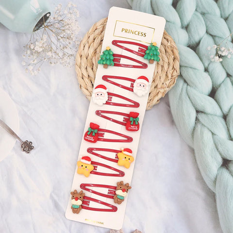 8/10Pcs/Set New Christmas Hair Clips for Women Girls Hair Accessories Party Barrettes Hairpins Kids Cosplay Headwear