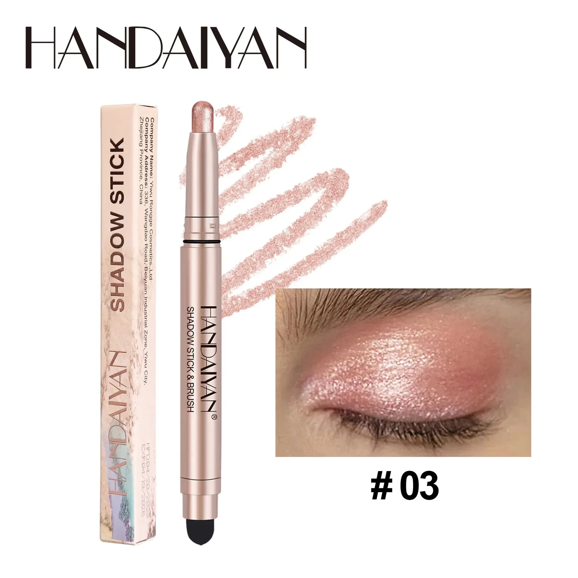 Smoky Dark Black Eyeshadow Pencil Stick Waterproof Pearlescent Matte Metallic Glitter Eye Shadow Highlighter Pen Make Up Tool