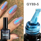 Gold Metallic Painting Nail Gel Liner Polish,3D Metal Mirror Effect Paint Drawing Nail Gel Build-in Brush Soak Off UV Chrome Gel