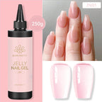 BORN PRETTY 250g Light Pink Jelly Gel Nail Polish Nude Milky White Peach Translucent Color UV LED Soak Off Nail Salon Varnish