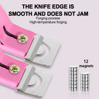 Acrylic Nail Cutter Stainless Steel Clipper Scissors U Word False Tips Trimmer Manicure Tools Straight Cut Kit With 12pcs Magnet
