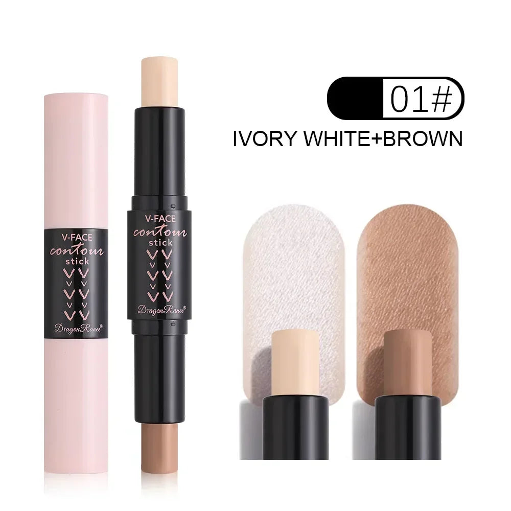 Waterproof Double-end Contouring Bronzer Stick Lasting Natural Matte Concealer Highlighter Pencil Corrector Skin Tone Pen Makeup