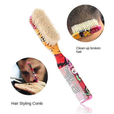 New Professional Barber Hair Cleaning Brush Men Horse Hair Bristle Beard Brush Hairdressing Neck Duster Broken Hair Remove Tools