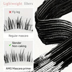 Steel Tube Mascara-Special Spiral Brush,Waterproof LongLasting Silk Fiber Mascara,keep Each Eyelash Curled for aLong Time Makeup