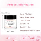 FOUR LILY Acrylic Nail Kit Nail Acrylic Powder Crystal Liquid Set With Nail Brush For Acrylic Nails Extension Carving Manicure
