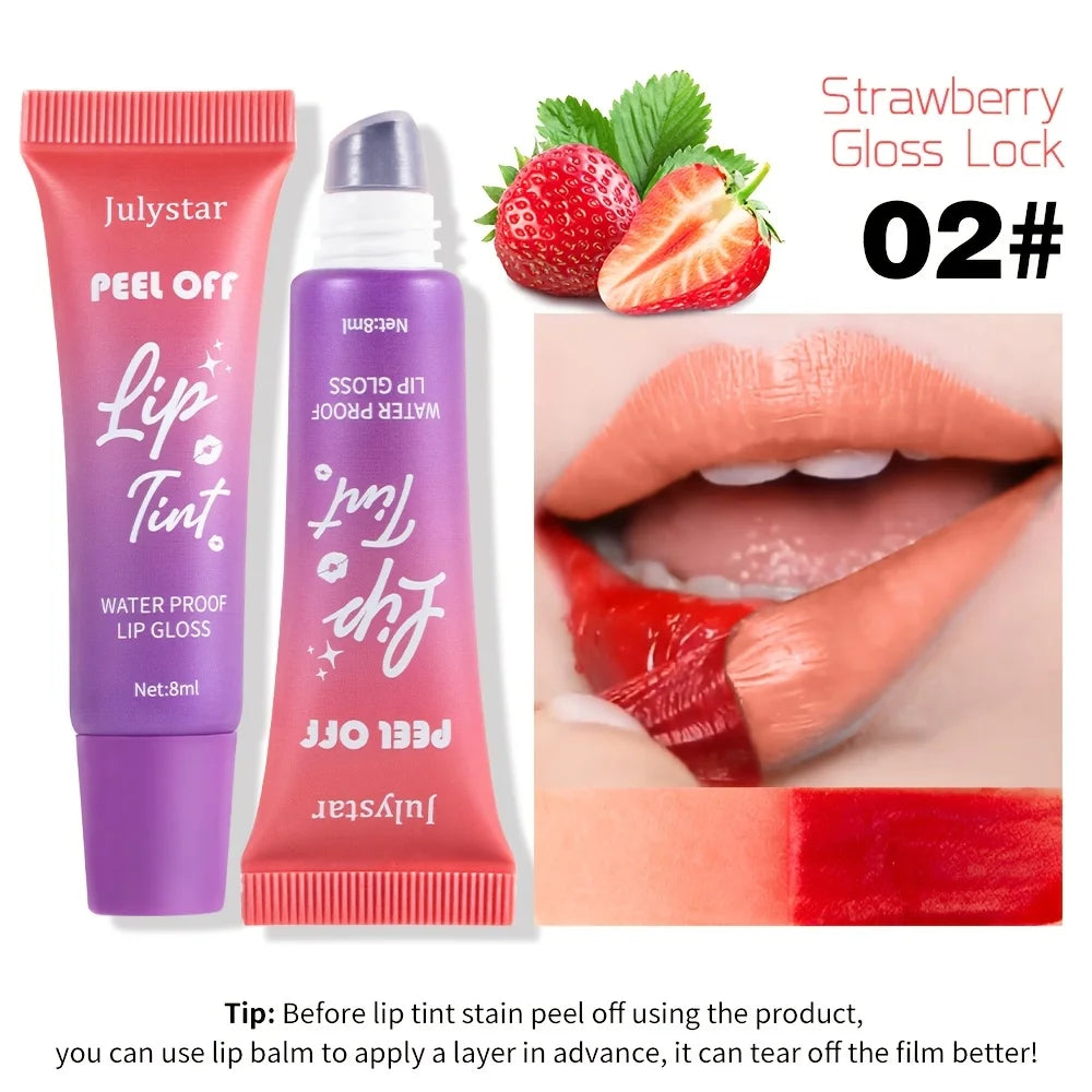Peel-Off Matte Lip Tint – Fruity Scented Waterproof Lip Stain, Long-Lasting Color with Matte Finish, Non-Fading Lip Makeup