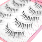 Yelix 5 Pairs Lower Lashes Strip Natural Under Lashes Small Flame Natural Bottom Eyelashes Manga Clear Band Wispy Makeup