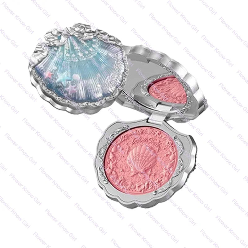 Flower Knows Shell's Jewel Silk Satin Blush Lasting Matte Puffing Natural Brightening Facial Cosmetics 5g