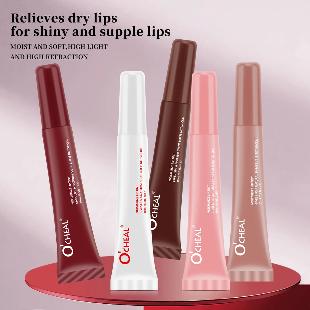 Ocheal Moisturizing Lip Gloss Plumper Shiny Liquid Lipstick Clear Lip Care Beauty Tinted Mask Glaze Colored Lipstick Makeup
