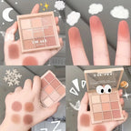 Multifunctional Eyeshadow Palette 9 Colors Various Shades Long Lasting Moisturizing Eye Shadow Palettes for Women Makeup Kit