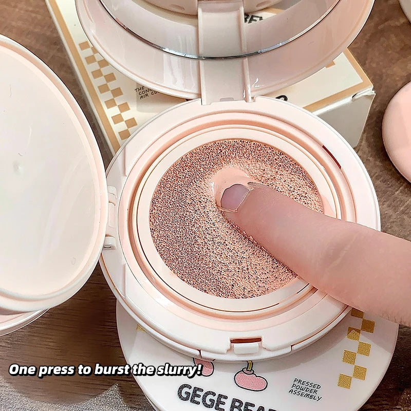 2-in-1 Double Layer Cushion Foundation Pressed Powder Natural Lasting Brightening Gege Bear Concealer Loose Powder Cushion Cream