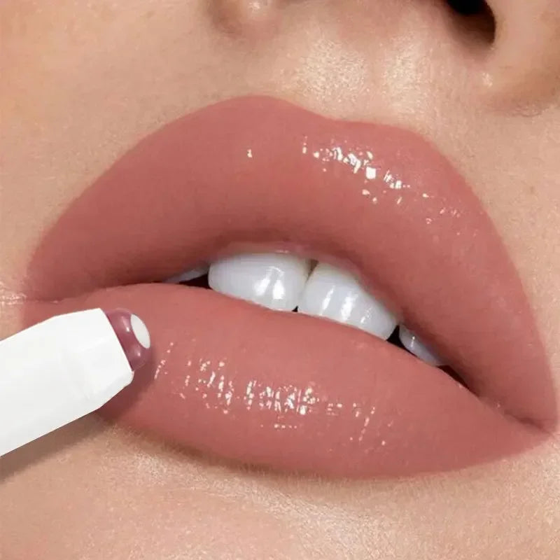 Moisturizing Lipstick Balm Hydrating Long-Lasting Lip Glaze Non-Stick Formula Nude Tone Lip Care Nourishing Lip Gloss